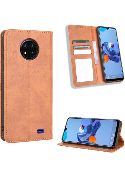 Oukitel C19 Cüzdan Manyetik Kapatma Pu Deri Için Kılıf (Yurt Dışından)
