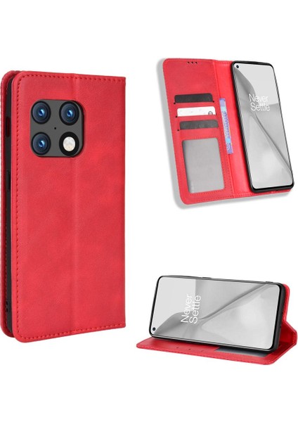 Oneplus 10 Için Kılıf Pro 5g Cüzdan Manyetik Kapatma Pu Deri (Yurt Dışından)