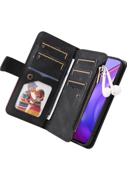 Xiaomi 10T/10T Pro Fermuar Cüzdan Tarzı ile Iki Renkli Dikiş (Yurt Dışından) fırsatları