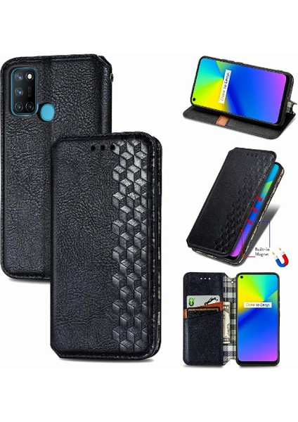Oppo Realme C17 Flip Kapak Kılıf Cüzdan Fonksiyonu Iş Için Kılıf (Yurt Dışından)
