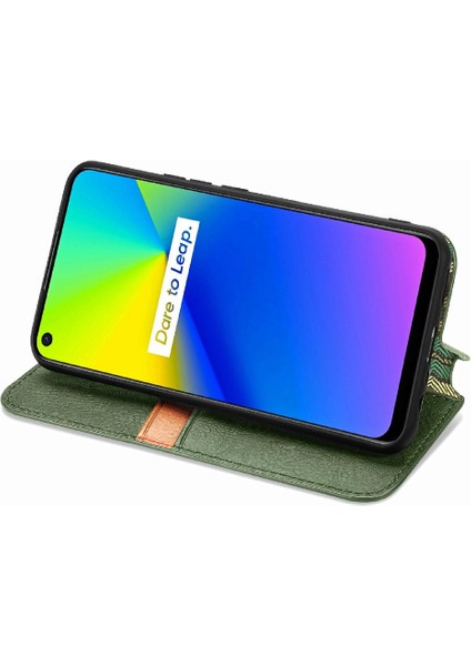 Oppo Realme C17 Flip Kapak Kılıf Cüzdan Fonksiyonu Iş Için Kılıf (Yurt Dışından)