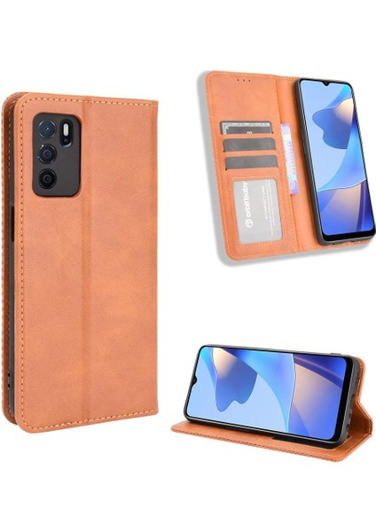 Oppo A16/A16S/A54S Cüzdan Pu Deri Manyetik Kapatma Için Kılıf (Yurt Dışından)