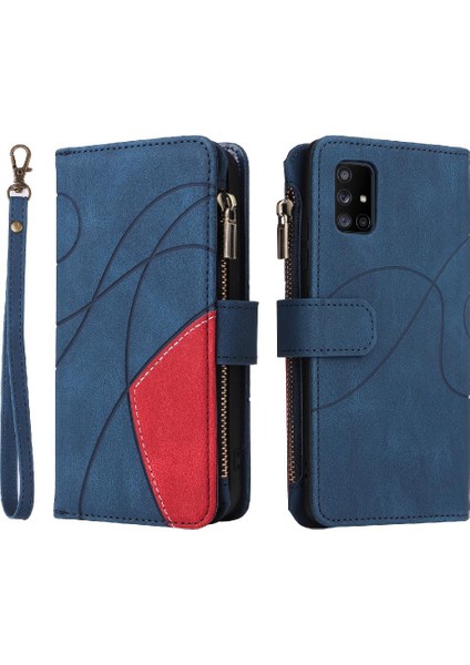 Samsung Galaxy A71 5g Kickstand Koruyucu Iki Renkli Dikiş Için Kılıf (Yurt Dışından)