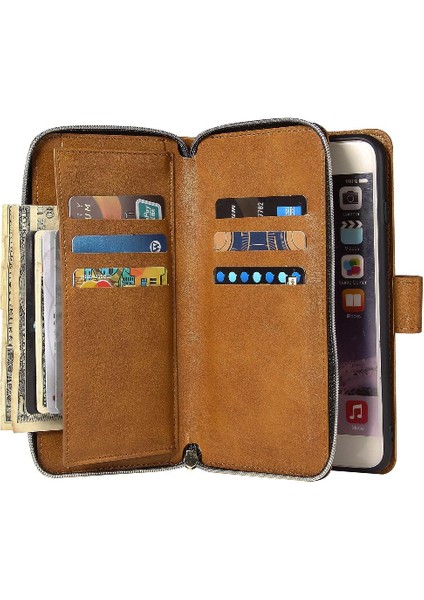 Iphone 6 Için Kılıf Artı/6s Artı Kart Tutucu ile El Kayışı Kapak Kılıfı (Yurt Dışından)