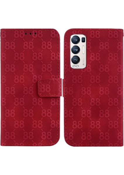 Oppo Phone 5 Pro Artı Cüzdan Kapak Için Telefon Kılıfı Çift 8 Kabartmalı Pu Kart (Yurt Dışından)