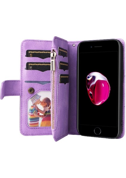 IPhone 6 Için Kılıf Artı/6s Artı Fermuar Cüzdan Tarzı Iki Renkli Dikiş (Yurt Dışından)