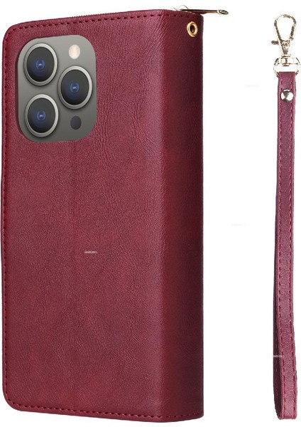 Iphone 15 Pro Max Cüzdan Durumda 9 Kart Yuvaları Kart Tutucu ile Flip (Yurt Dışından)