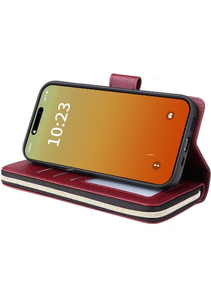 Iphone 15 Pro Max Cüzdan Durumda 9 Kart Yuvaları Kart Tutucu ile Flip (Yurt Dışından)