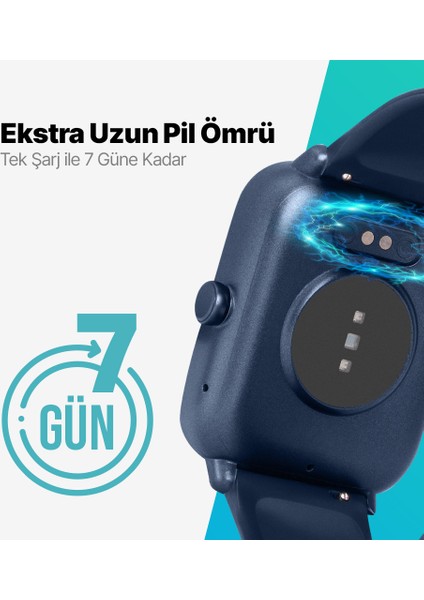 Tempus 46MM Tft Ekranlı Dikdörtgen Kasa Akıllı Saat