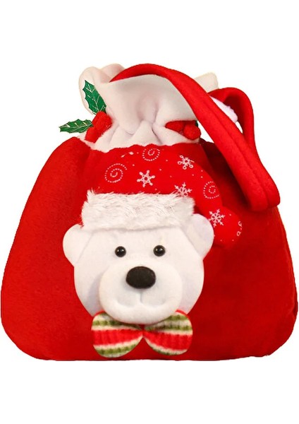 Noel Gift Bag Apple Bag Noel Gift Bag Plush Candy Decoration Supplies (Yurt Dışından)