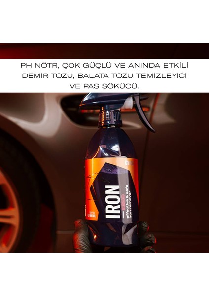 Q²m Iron Redefined Demir Tozu, Balata Tozu Temizleyici ve Pas Sökücü Ph Nötr - 4000 ml