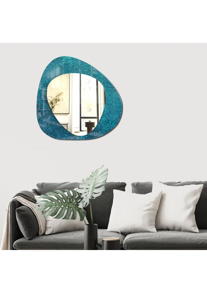 Dekor Camı ve Ayna | Zen Ayna ve Zümrüt Yeşili Doku | 2'li Takım | 70CM x 70CM