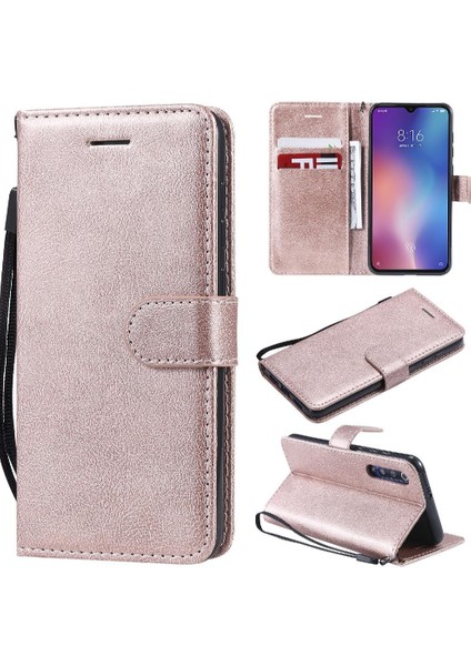 Kart Yuvası ile Xiaomi 9 Se Için Flip Case Klasik Düz Renk Iş Durum (Yurt Dışından)