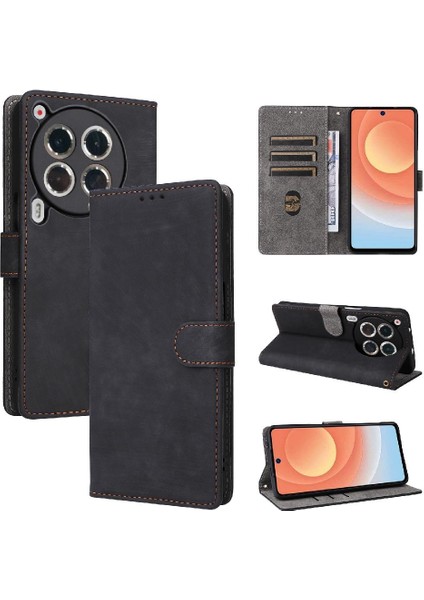 Tecno Camon 30 Premier 5g Flip Folio Cüzdan Pu Deri Kart Yuvaları Için Kılıf (Yurt Dışından)