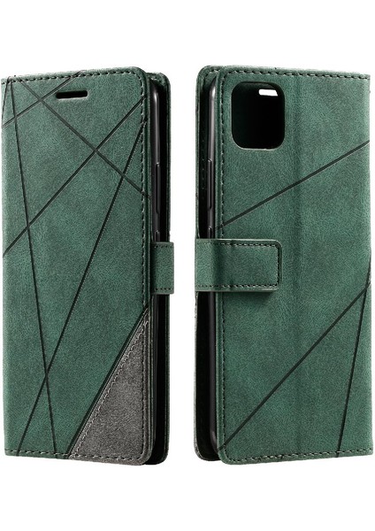 Realme C11 Kart Tutucu Için Kickstand Manyetik Cüzdan Flip Folio Pu (Yurt Dışından)