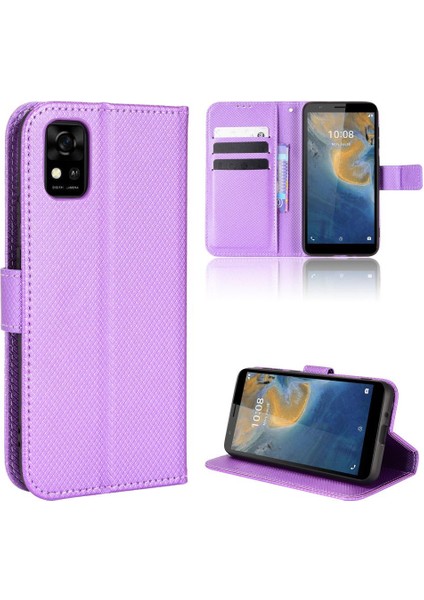 Zte Blade Magnetic Manyetik Cüzdan Kart Tutucu Kapak Kickstand Için Kılıf (Yurt Dışından)