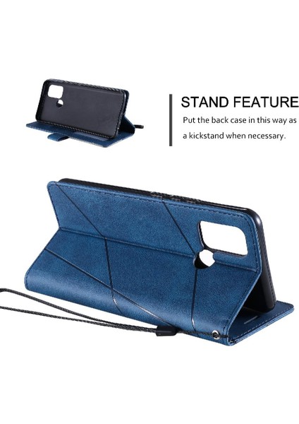 Realme C17 Darbeye Dayanıklı Manyetik Pu Deri Kart Tutucu Kickstand Için Kılıf (Yurt Dışından)