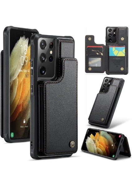 Samsung Galaxy S21 Ultra Kickstand Pu Deri Kart Için Caseme Cüzdan Kılıf (Yurt Dışından) fırsatları