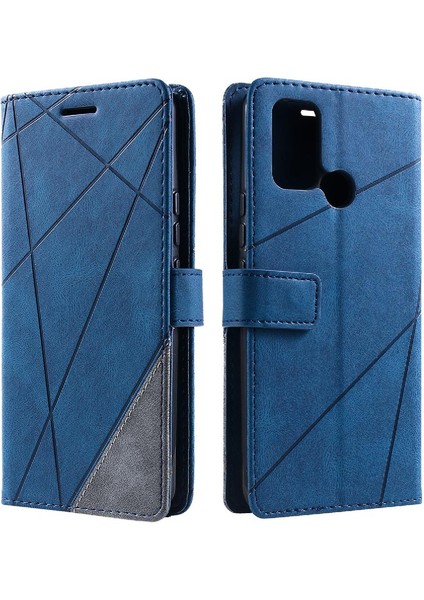 Realme C17 Darbeye Dayanıklı Manyetik Pu Deri Kart Tutucu Kickstand Için Kılıf (Yurt Dışından)