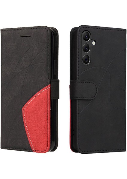 Samsung Galaxy A05S Iki Renkli Dikiş Pu Deri Flip Folio Için Kılıf (Yurt Dışından)
