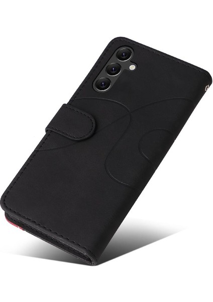 Samsung Galaxy A05S Iki Renkli Dikiş Pu Deri Flip Folio Için Kılıf (Yurt Dışından) modelleri