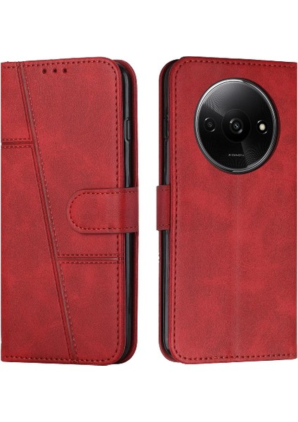 Xiaomi Redmi A3 Için Kılıf Tam Koruma Pu Deri Darbeye Kapak Çevirin (Yurt Dışından)