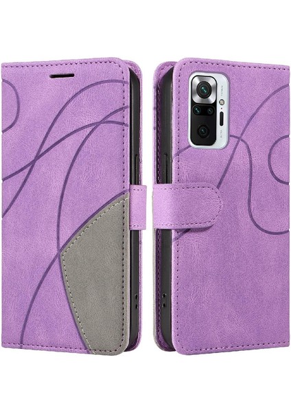 Kart Yuvası Standı Iki Renkli Pu Flip ile Xiaomi Redmi Not 10 Pro Için Kılıf (Yurt Dışından) fiyatları