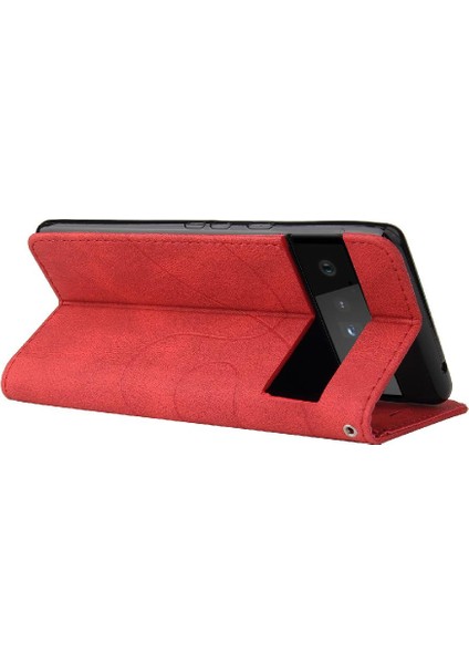 Kart Yuvası Standı Kickstand Koruyucu Pu ile Google Piksel 6 Pro Için Kılıf (Yurt Dışından)