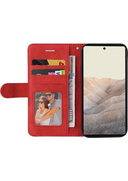 Kart Yuvası Standı Kickstand Koruyucu Pu ile Google Piksel 6 Pro Için Kılıf (Yurt Dışından)