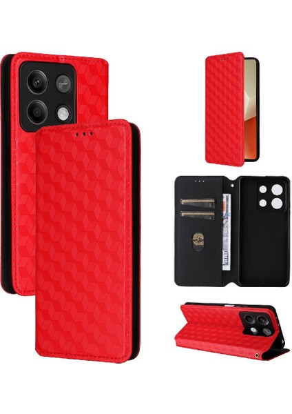 Xiaomi Redmi Not 13 Için Kılıf 5g Manyetik Kapatma 3D Desen Pu Deri (Yurt Dışından)