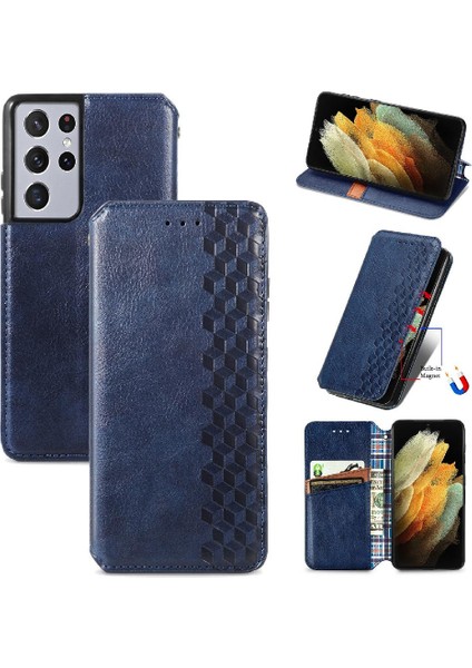 Samsung Galaxy S21 Ultra Zarif Iş Cüzdan Fonksiyonu Için Kılıf Çevirin (Yurt Dışından)