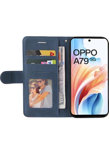 Oppo A79 5g Kickstand Koruyucu Iki Renkli Dikiş Pu Deri Için Kılıf (Yurt Dışından)