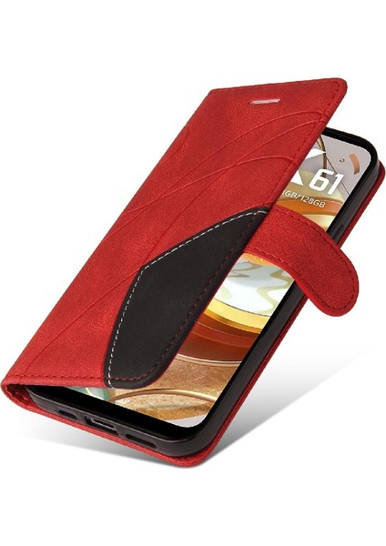Lg K61 Kickstand Koruyucu Pu Deri Flip Folio Kılıf Için Iki Renkli (Yurt Dışından) fiyatları