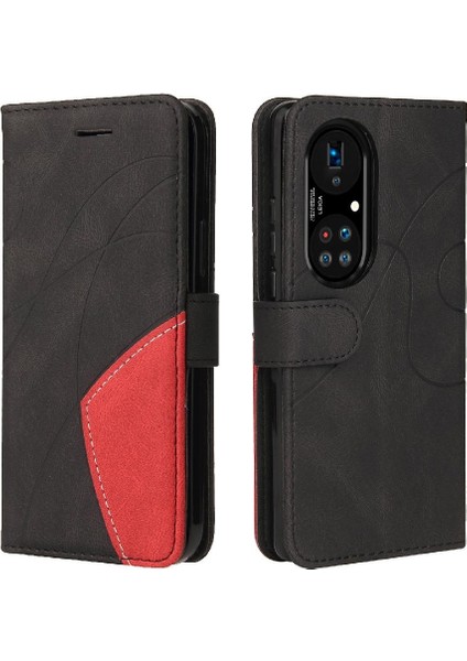 Huawei P50 Pro Pu Deri Flip Folio Kılıf Kickstand Koruyucu (Yurt Dışından)