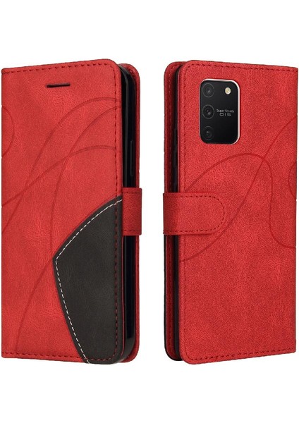 Samsung Galaxy S10 Lite Kickstand Koruyucu Iki Renkli Dikiş Için Kılıf (Yurt Dışından)