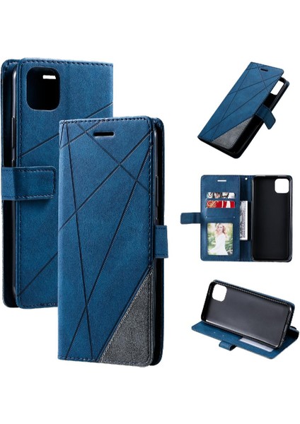Realme C11 Kart Tutucu Için Kickstand Manyetik Cüzdan Flip Folio Pu (Yurt Dışından)