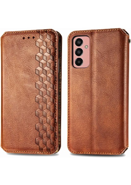 Samsung Galaxy M13 4g Zarif Iş Deri Kılıf Kapak Çevirin (Yurt Dışından)