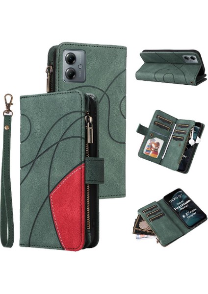 Motorola Moto G14 4g Dokuz Kart Yuvaları Kickstand Koruyucu Fermuar (Yurt Dışından)
