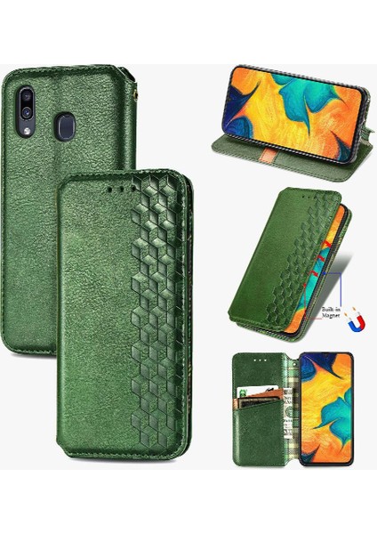 Samsung Galaxy A30 Cüzdan Fonksiyonu Için Kılıf Deri Kılıf Kapak Çevirin (Yurt Dışından)