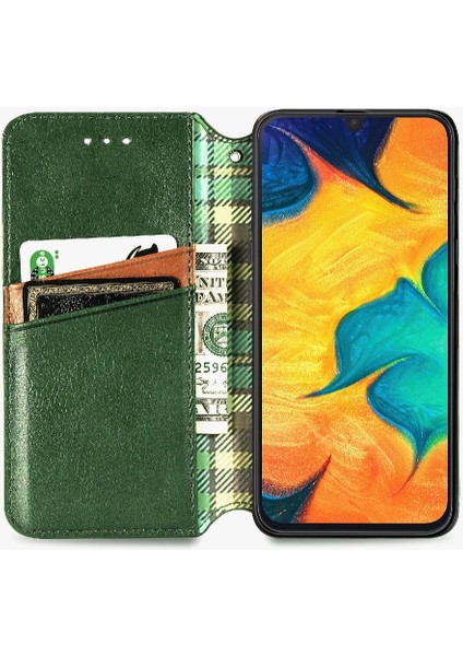 Samsung Galaxy A30 Cüzdan Fonksiyonu Için Kılıf Deri Kılıf Kapak Çevirin (Yurt Dışından)