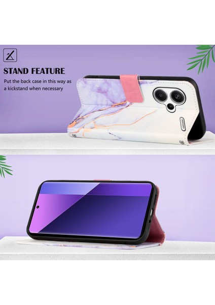 Xiaomi Redmi Not 13 Pro Artı 5g Cüzdan Kickstand Mermer Desen (Yurt Dışından)
