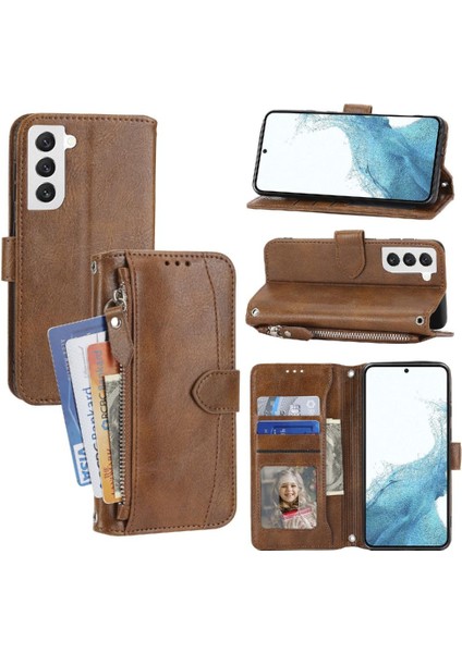 Samsung Galaxy S22 5g Için Flip Case Kickstand Kart Tutucu Pu Deri Anti (Yurt Dışından)