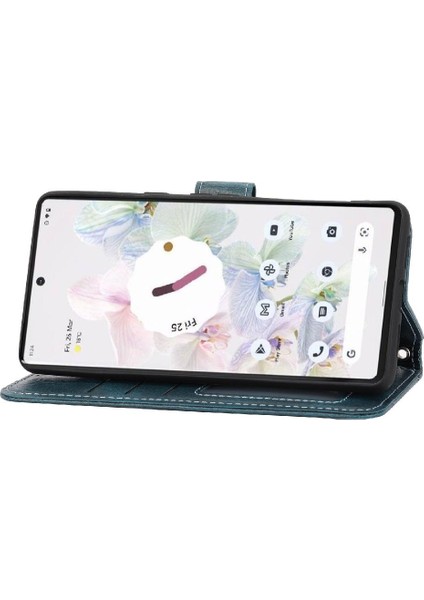 Google Piksel 8A Kickstand Pu Deri Kart Tutucu Manyetik Için Flip Case (Yurt Dışından)