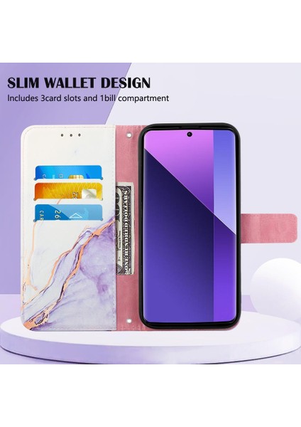 Xiaomi Redmi Not 13 Pro Artı 5g Cüzdan Kickstand Mermer Desen (Yurt Dışından)
