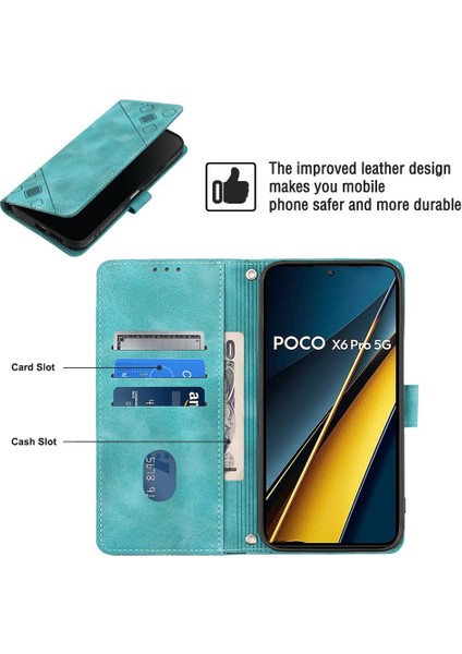 Xiaomi Poco X6 Pro Için Kılıf Cüzdan Kapak Çevirin Manyetik Deri Kart Tutucu (Yurt Dışından) modelleri