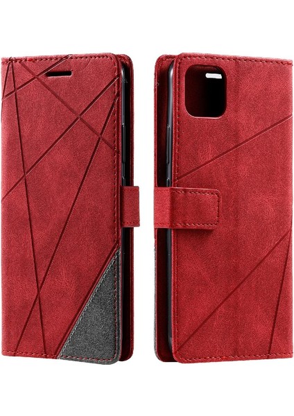 Realme C11 Kart Tutucu Için Kickstand Manyetik Cüzdan Flip Folio Pu (Yurt Dışından)