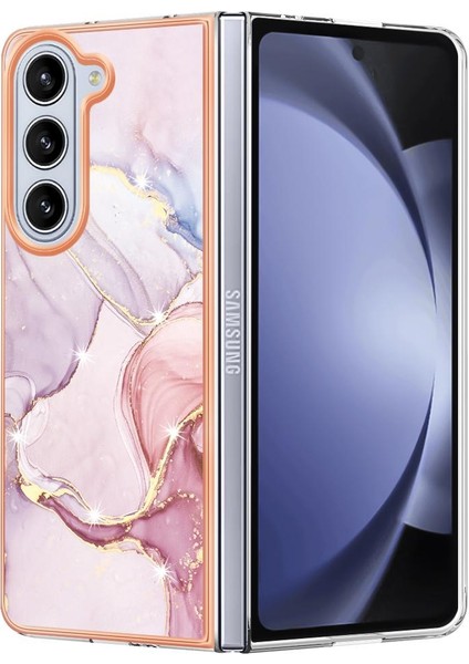 Samsung Galaxy Z Için Kılıf Fold 5 Yumuşak Tampon Mermer Desen Ince Tpu (Yurt Dışından)