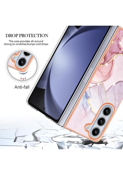 Samsung Galaxy Z Için Kılıf Fold 5 Yumuşak Tampon Mermer Desen Ince Tpu (Yurt Dışından)