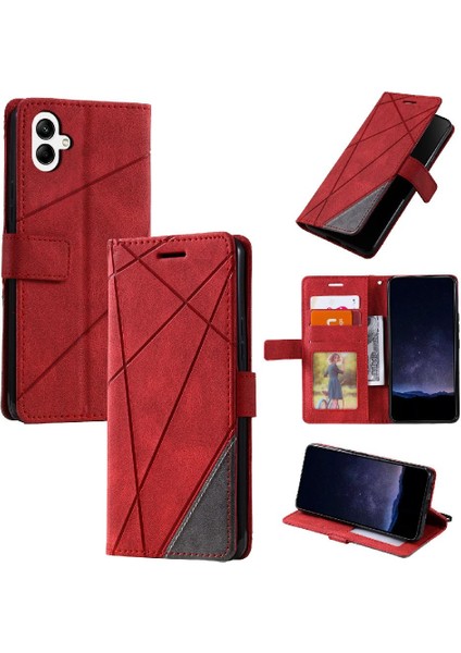Samsung Galaxy A05 Darbeye Dayanıklı Manyetik Cüzdan Flip Folio Pu Kart (Yurt Dışından)