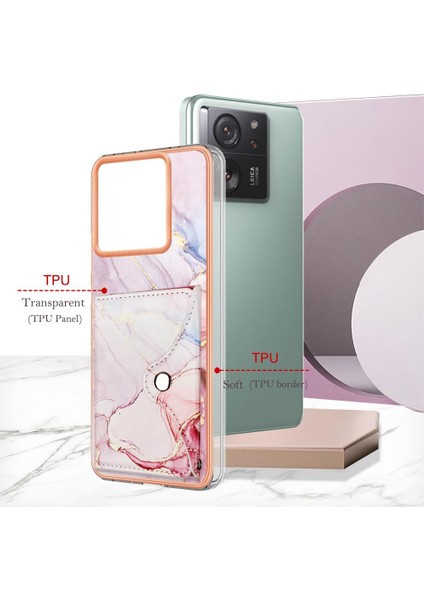 Xiaomi 13T/13T Pro 5g Yumuşak Tpu Tampon Kart Yuvaları Mermer Ince (Yurt Dışından)